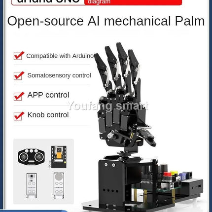 Open Source Code AI Bionic Robot Hand Support Somatosensory Glove 6 Dof Robotic Fingers for Arduino Programming Robot DIY Kit