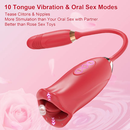 Rose-Thrusting Sucking Vibrator For Women G-spot Dildo Nipple Anal Stimulator Licking Vibrators Adult Sex Toy Games Man Couples
