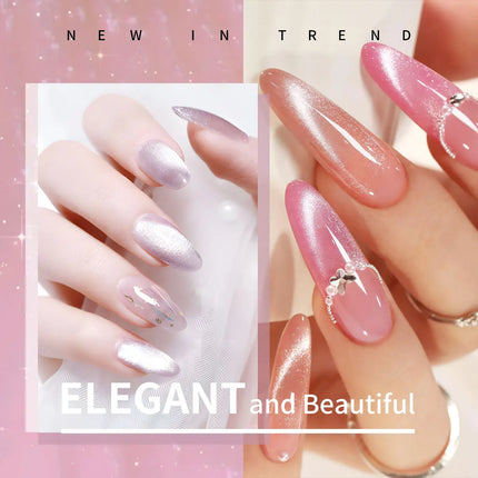 3 PIECES --- Super Bright Rainbow Candy Cat Eye Series for Nail Art DIY and Women's Salons, with Shiny Luster