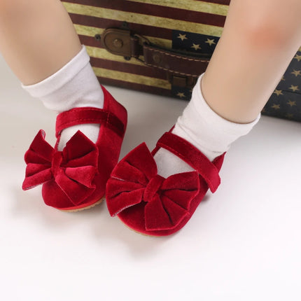 Fashionable Red Baby Shoes for Newborn Girls Cloth Bottom Elegant Noble Casual First Walking Shoes