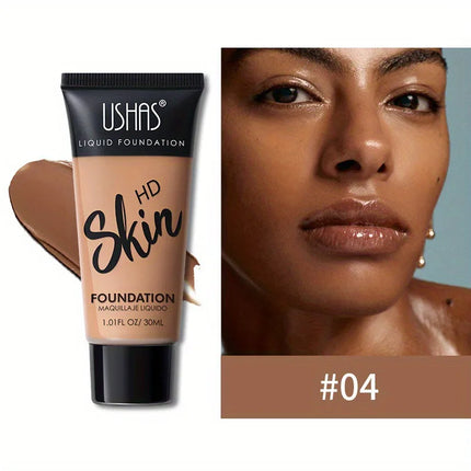 USHAS Concealer Matte Liquid Foundation Brightening Long-lasting Moisturizing Oil Control Waterproof Skin Natural