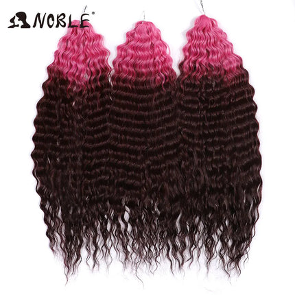 Noble 24Inch 300g Crochet Hair Curl Hair Water Wave Ombre Blonde Twist Crochet Hair Braid Hair Deep Wave Braiding Hair Extension