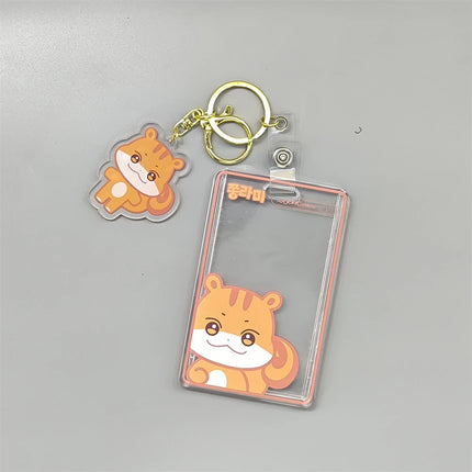 2-Pieces Pendant Kpop ATEEZ Keychain Acrylic Card Holder Photocard Sleeves Pendant Keyring Hongjoong Seonghwa Yunho San Mingi