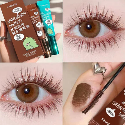 [HB]Cappuvini Slimming Volume Mascara Brown Black Mascara Set Waterproof And Long-Lasting Curl Non-smudge Eyelash Makeup Mascara