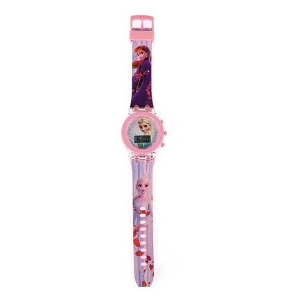 Anime Flash Light Hello Kitty Kids Watches For Girls Cartoon Spiderman Children Watch Boys Student Digital Clock Toys Gifts