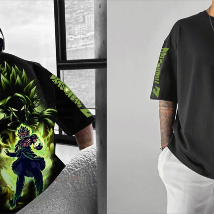 2026 New Dragon Ball Z Broly Printed Men's T-shirt Summer Trendy Anime Streetwear Women Short Sleeve Tees Casual Tops Y2k Clothe