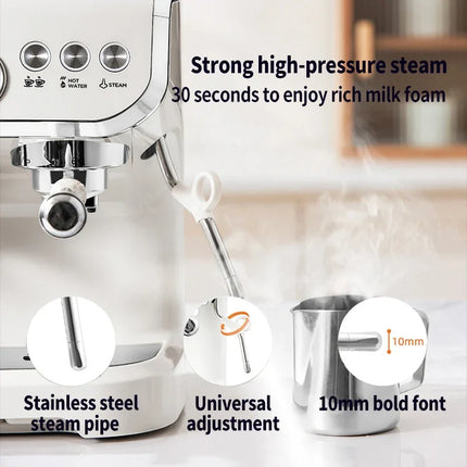 Multifunctional coffee grinder，Visual pressure gauge，Italian fully-automatic or semi-automatic coffee machine