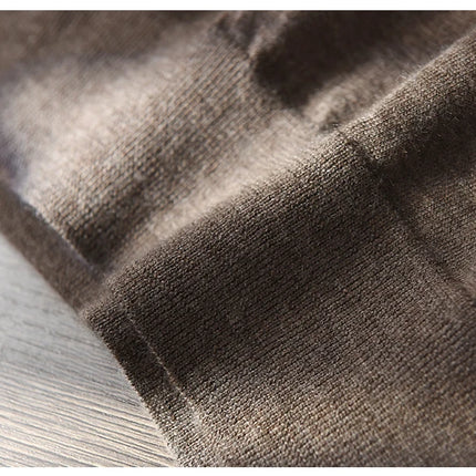 High quality 100% pure spun cashmere men's T-shirt casual solid color knitted pullover short sleeved POLO Neck Tees basic Tops