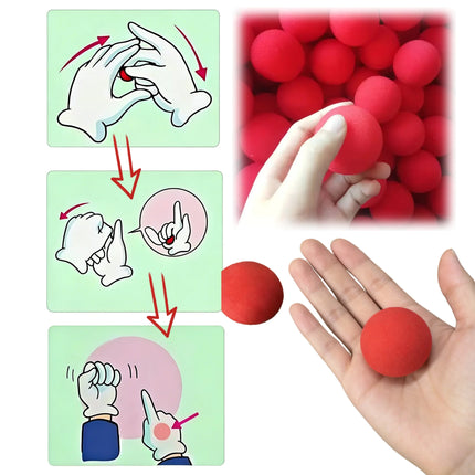 10PCS Funny Soft Sponge Magic Balls Street Magic Trick Props for Beginners Kids Adults Easy to Learn Magic Show Toy Party Gift