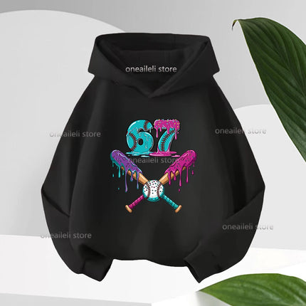Spring Autumn Graphic Funny 67 Children's Hoodies Sweatshirt Casual Hip Hop Long-sleeve Fleece Boy Girl Kid Warm Hooded Pullover