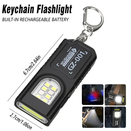 Super Bright LED Flashlight USB Rechargeable Pocket Torch with Clip & Magnetic Base Mini Keychain EDC Light for Outdoor Camping