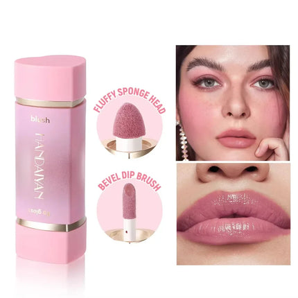  2-in-1 Liquid Blush Matte Lip Gloss Dual-purpose Liquid Blush Waterproof Multi-purpose Blush Stick Cheek Natural Blusher Cute