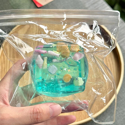 Squishy Ocean Shells Stress Balls Sensory Fidget Toys for Stress and Anxiety Relief Transparent Star Maltose Cubes Squeeze Toys