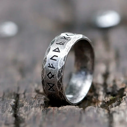 YILUOCD Stainless Steel Viking Runes Ring for Men Women Vintage Nordic Celtic Knot Rings Odin Letter Amulet Jewelry Wholesale