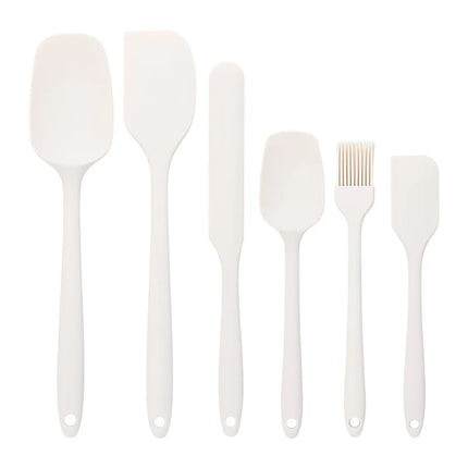 6pcs Silicone Spatula Set for Cooking Baking Tools Food Grade Heat Resistant Non-Stick Scrapers & Cream Spreads HPMD008