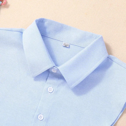 Versatile Pointed Collar Fake Necktie Oxford Cloth Decorative Neck Accessory For Men Women Korean Style Fashion