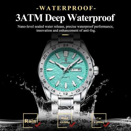 POEDAGAR Exquisite Fashion Men's Watches High Quality Waterproof Luminous Business Watch For Men Date Week Quartz Men's Wristwatch