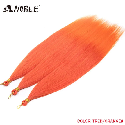 Noble Hair Ariel Straight Pony Hair Bundles Crochet Braids Hair Synthetic Braiding Hair Ombre Brown Soft Crochet Hair Extensions
