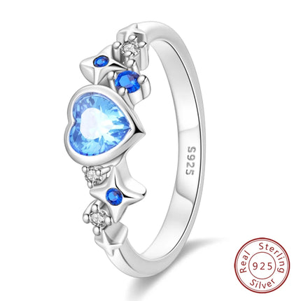 Rings For Women 100% 925 Sterling Silver Pink Heart Crown Star Moon Snowflake Zircon Rings Fashion Engagement Wedding Jewelry