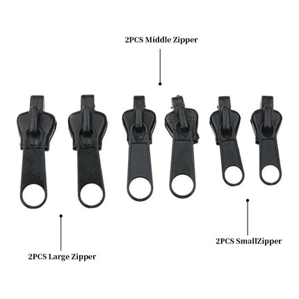 6Pcs New Instant Zipper Universal Instant Fix Zipper Repair Kit Replacement Zip Slider Teeth Rescue New Design for DIY Sewing