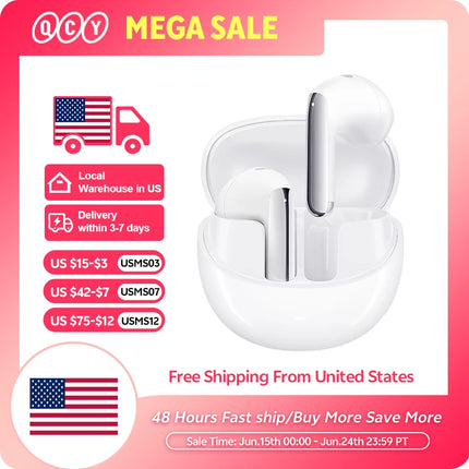 QCY HT10 AilyBuds Pro+ ANC Wireless Earphone Hi-Res Audio with LDAC Bluetooth 5.3 Earbuds 6 Mic AI HD Call Multipoint Connection