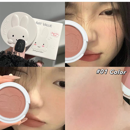 Monochrome Blush Palette Matte Peach Rouge Cute Bunny Rose Red Cheek Tint Blusher Powder Natural Face Contouring Shadow Makeup