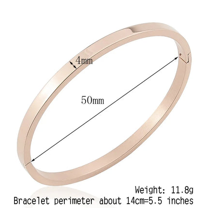 Hot Fashion Stainless Steel Jewelry Oval Bangle for Woman Child Charm Bracelet Party Love Wedding Brand Gift Wholesale