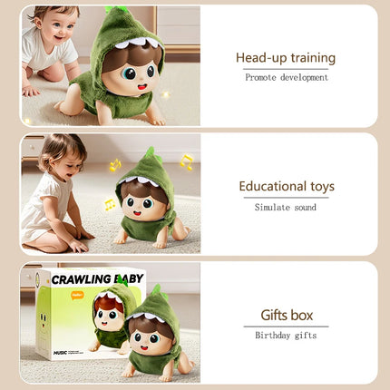 Electric Crawling Toys For Children Early Education with Sound Fun  Guide Crawling Music Learning Speaking 6 Months Kids Gifts