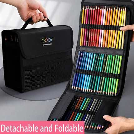 48/72/120/150/200 hole detachable and foldable Velcro stitched Oxford canvas pencil case for art stationery storage pencil case