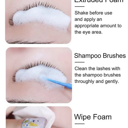 Eyelash Cleansing Mousse Eyelash Shampoo Concentrate Mousse Gentle No Stimulation Eyelash Extension Remover 60ml Makeup Tools