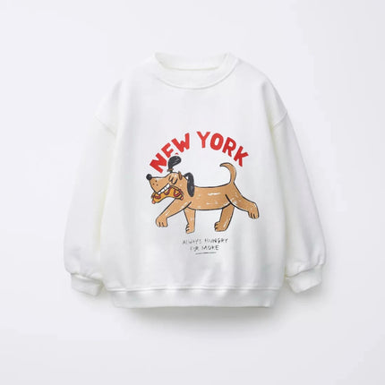 New Cartoon Sweatshirts For Boys Girls Loose Casual Long-sleeved Tops Spring Autumn Wear Fashion Simple Versatile Pullovers