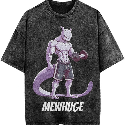 2026 Hot Sale Pokemon Squirtle Gym Muscle T-Shirt Vintage Washed Anime Graphic Tee Unisex Streetwear Short Sleeve Top Gym Lovers