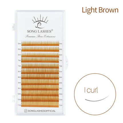 SONG LASHES  High Quality I Curl Eyebrow Extensions Brown/Black/Dark Brown/ Light Brown False Eyebrow 12 lines Per Tray