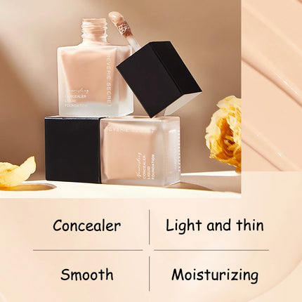 Face Liquid Foundation Full Concealer Makeup Waterproof Base Brighten Whitening Cover Dark Circles Hydrating Foundation Cosmetic