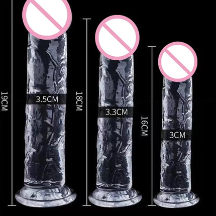 Realistic Dildo Jelly Penis Suction Cup Dildo 7 Size Female Masturbator Clitoral Stimulator Big Dick Lesbian Sex Toys For Women