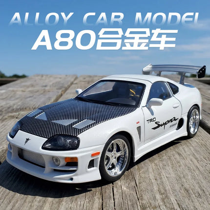 1:24 Supra A80 TRD Sports Car Alloy Diecast Model Miniatures Collection Of Hobby Decorative Fine Ornaments Pull Back Toy Gift