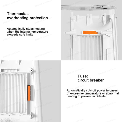 MIJIA Desktop Fan Heater,45° Oscillating,PTC Ceramic Indoor Electric Heaters,Compact Lightweight,CN Version With Adapter