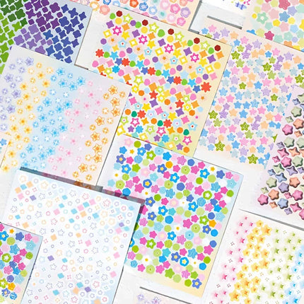 Starstorm 24 Sheet Holographic & Matte Mini Sticker Book 8x8cm Aesthetic Journaling Supplies Planner Scrapbooking Deco Stickers