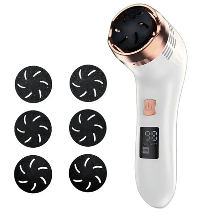 Rechargeable Foot Callus Remover Electric Pedicure Tool with Vacuum 6 Replaceable Heads USB Charging