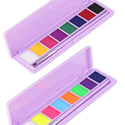 8 Color/box Water Activated Eyeliner Eyeshadow Palette UV Light Neon Reactive Eyeliner Pen Glow In Dark Eye Makeup Pigment Blue