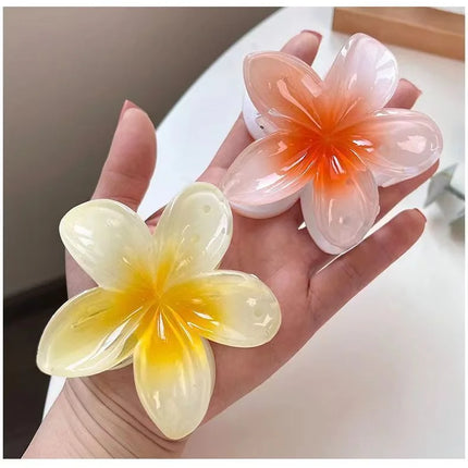 Bohemian Flower Hair Claw Clip For Women Sweet Floral Hair Claws Crab Clamp Barrettes Hawaiian Headwear Beach Accessories Girl
