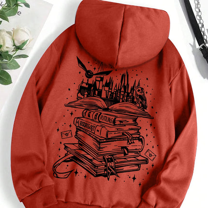 A Funny Book Printed Sweatshirt Women Harajuku Casual Loose Hooded Fashion Soft Comfortable Hoodies Autumn Warm Female Clothes