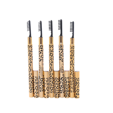 1PC Eyebrow Pencil Waterproof Longlasting Leopard Eyeliner Make Up Tool Maquiagem Eye Brow Shadows Pencil+Brush Cosmetic Pen