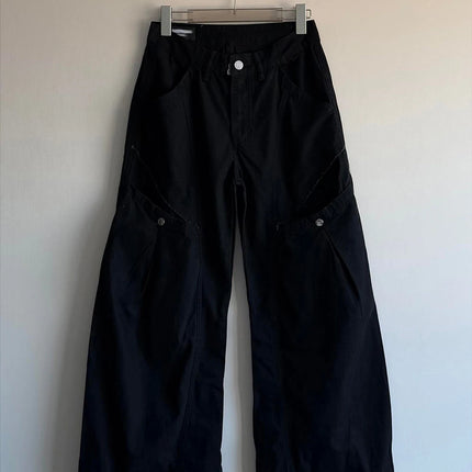 Cleanfit Design Sensation Casual Workwear Trousers Wide Leg Knife  in Beige Casual Straight Cut Leisure Youth Pants