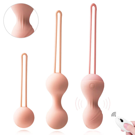 3/4pcs Kegel Vagina Balls Vibrator Wireless Remote Silicone Dumbbell Shrink Exercise Vibrating Eggs Sex Toys For Women Massager