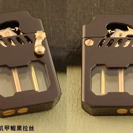 2026 Zorro Fuel Lighter New Creative Metal Windproof Cigarette Lighter Transparent Super Large Capacity High-end Men's Gift