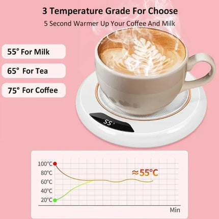 1pc Intelligent Constant Temperature Heating Coaster Heater,with 3 Temperature Adjustments,anti Slip,to Meet Different Cup Style