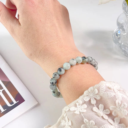Natural Stone Pink Zebra Beaded Bracelet 6/8mm Dalmatian Jasper Rhodochrosite Agate Bracelet Gemstone Beads Bracelet