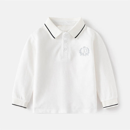 2 3 4 5 6 Years Boys POLO Shirts Spring Long Sleeve Kids Clothes Toddler Boy Turn Down Collar School Shirt Children's Clothing