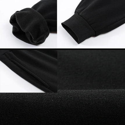 Black Letter Print Men's Pants Autumn Winter New Sport Jogging Trousers Fitness Loose Fit Clothing Solid Color Outfit Sweatpants